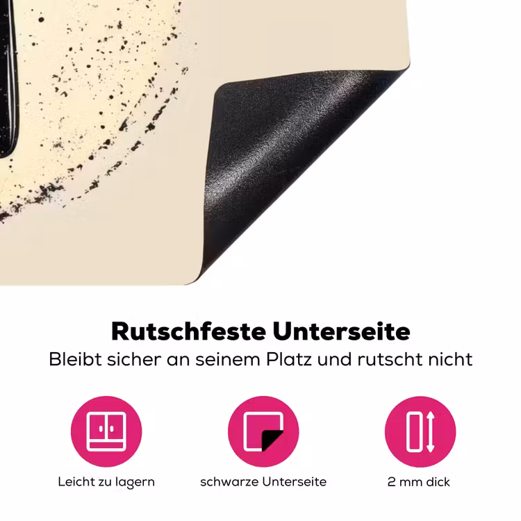 Zwart - Bestek - Rondje Inductie beschermer vinyl 3mm klein -zzzzzzz-lf-onderkant