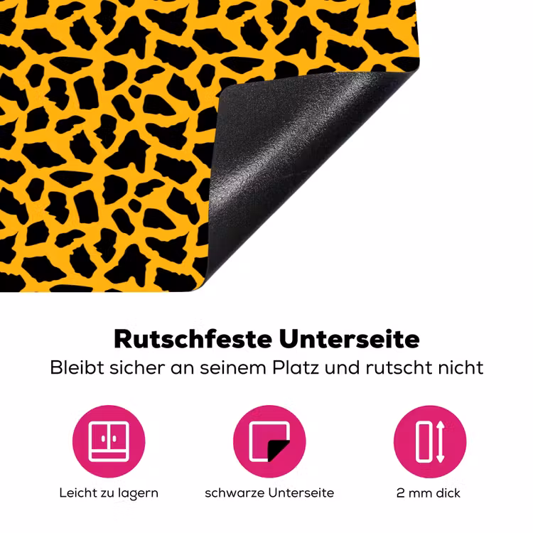 Zwart - Vlekken - Oranje - Dier Inductie beschermer vinyl 3mm klein 276 -zzzzzzz-lf-onderkant