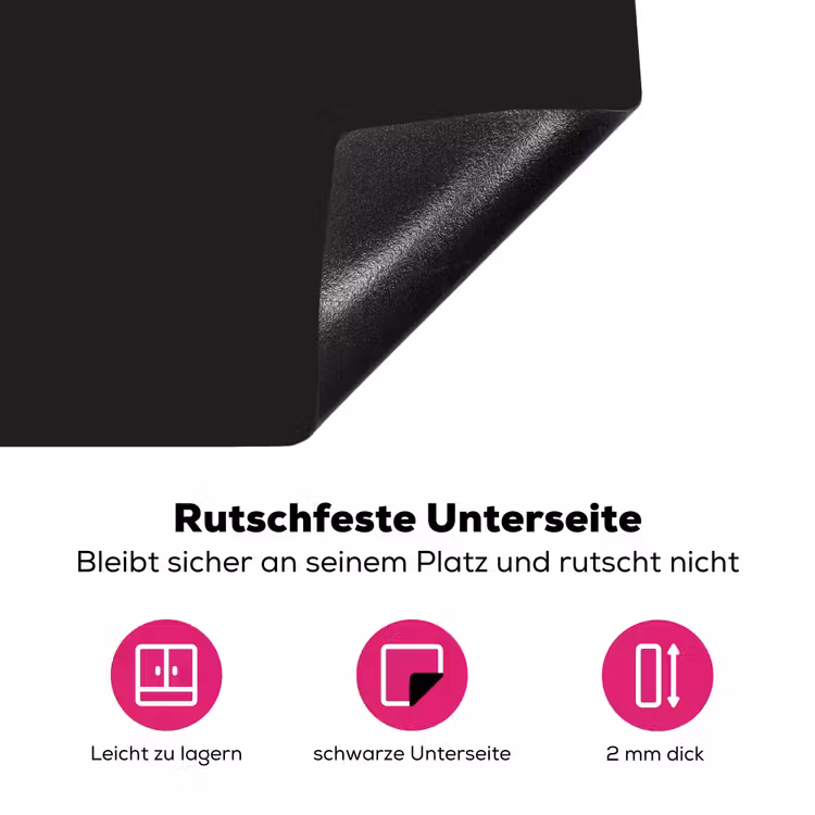 Zwart - Minimalistisch - Valentijn Inductie beschermer vinyl 3mm klein -zzzzzzz-lf-onderkant