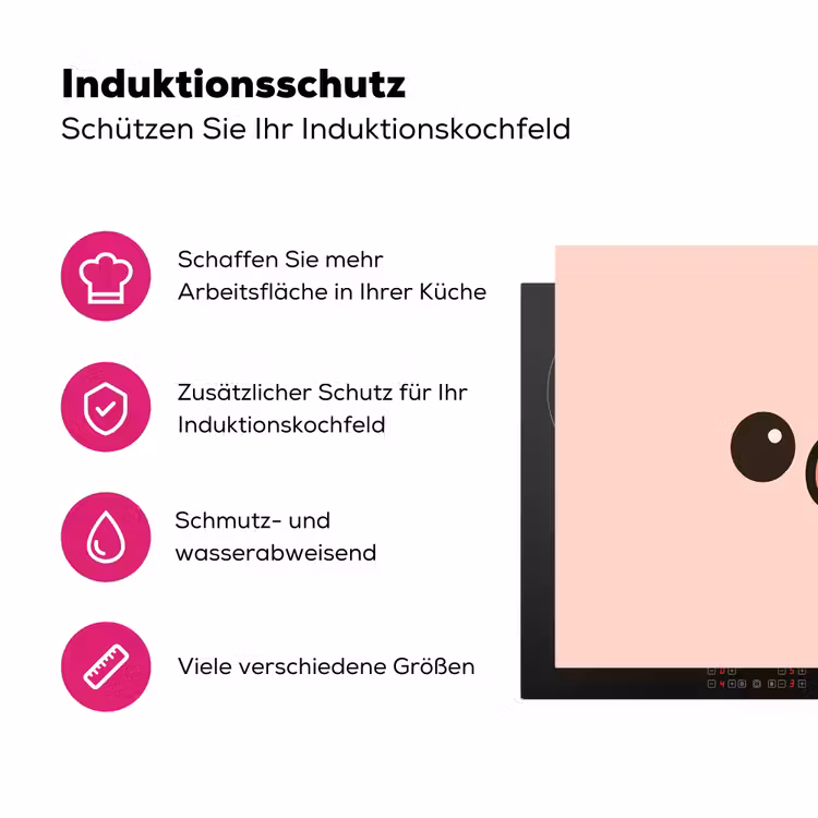 Varken - Roze - Minimalistisch Inductie beschermer vinyl 3mm klein -zzzzzzz-lf-ups