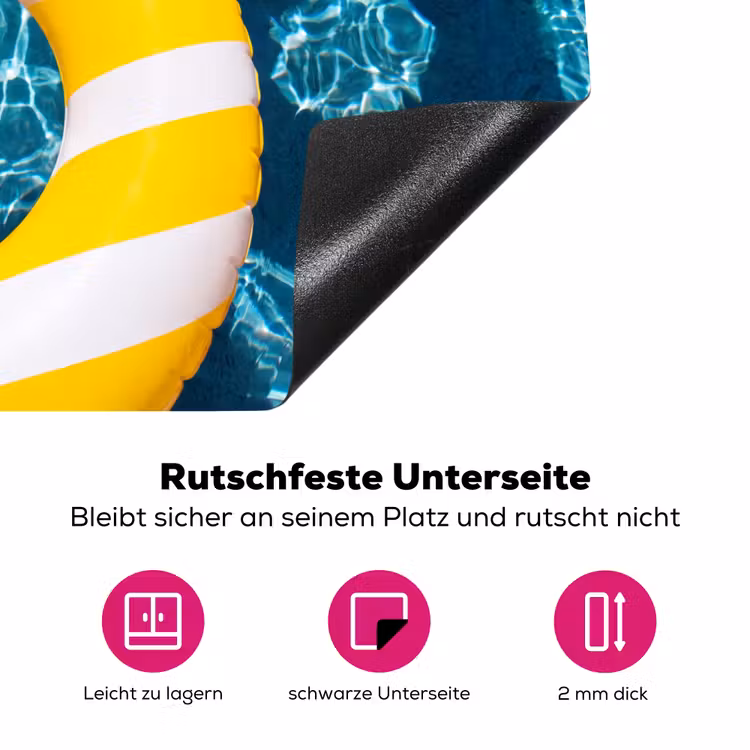 Zwembad - Zwembanden - Zomer - Geel - Blauw Inductie beschermer vinyl 3mm middel -zzzzzzz-lf-onderkant