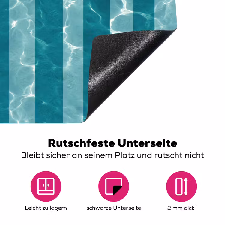Zwembad - Strepen - Groen Inductie beschermer vinyl 3mm klein 276 -zzzzzzz-lf-onderkant