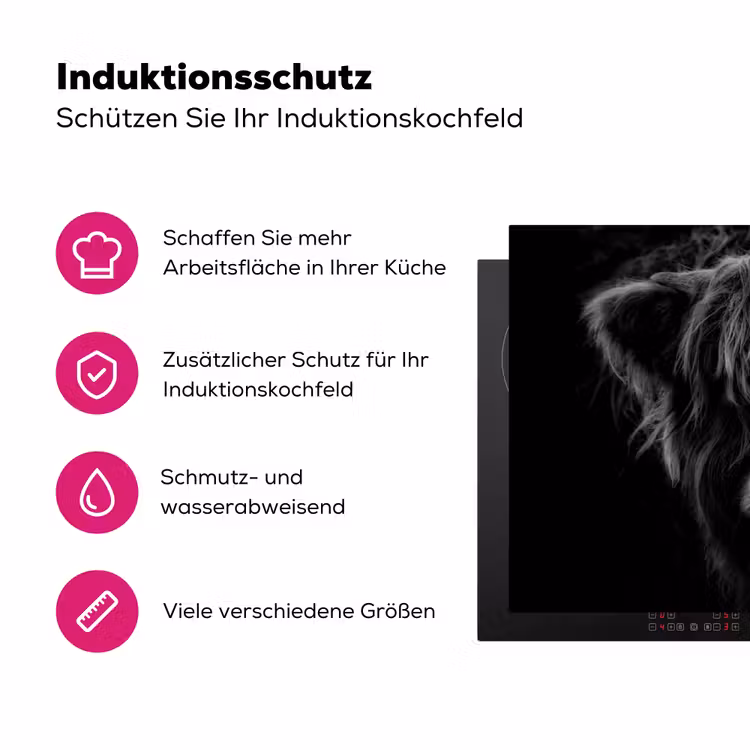 Schotse hooglander - Zwart Inductie beschermer vinyl 3mm klein -zzzzzzz-lf-ups