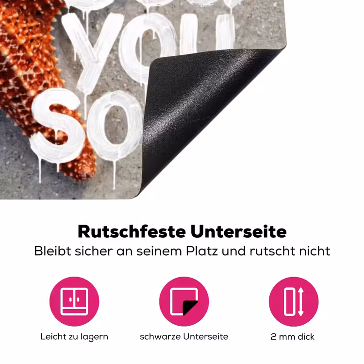 Sea you soon - Zeester - Zee Inductie beschermer vinyl 3mm klein -zzzzzzz-lf-onderkant