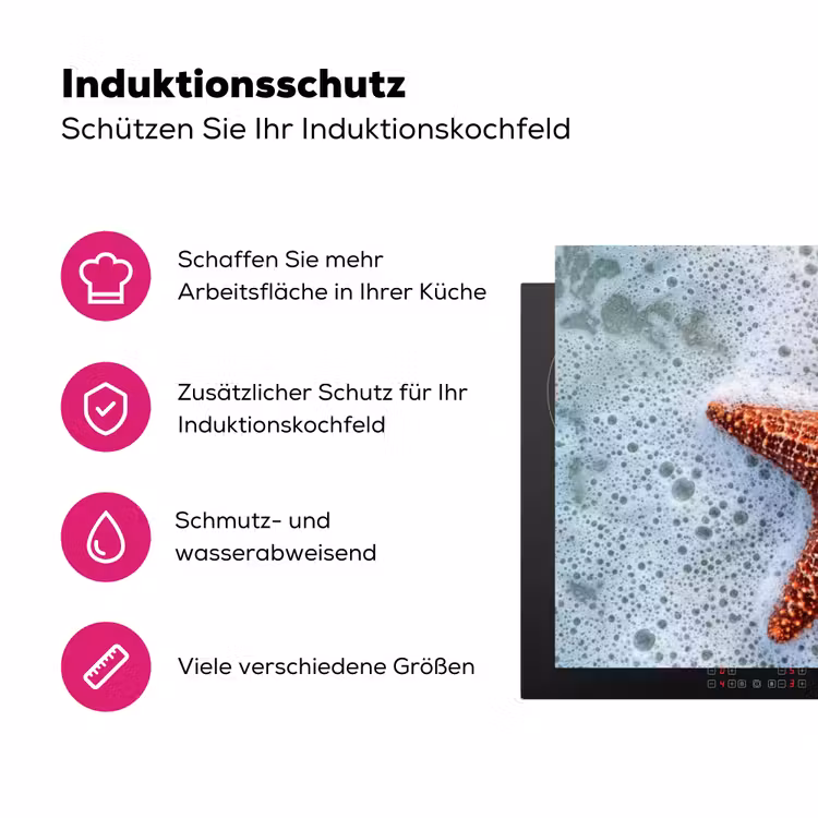 Sea you soon - Zeester - Zee Inductie beschermer vinyl 3mm klein -zzzzzzz-lf-ups