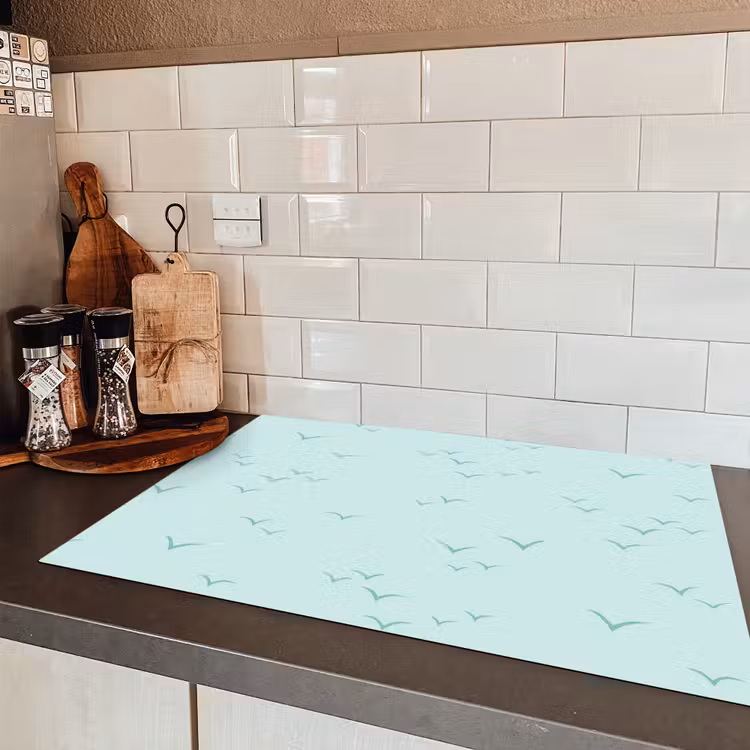 Meeuwen - Mint - Patroon Inductie beschermer vinyl 3mm klein 276 -sfeer3