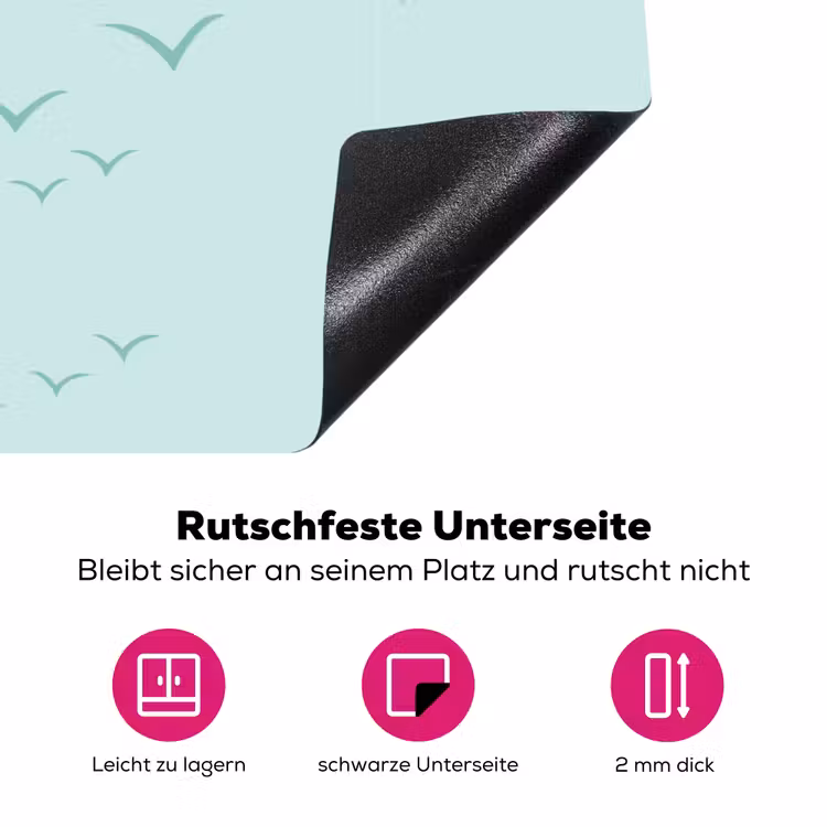 Meeuwen - Mint - Patroon Inductie beschermer vinyl 3mm klein 276 -zzzzzzz-lf-onderkant
