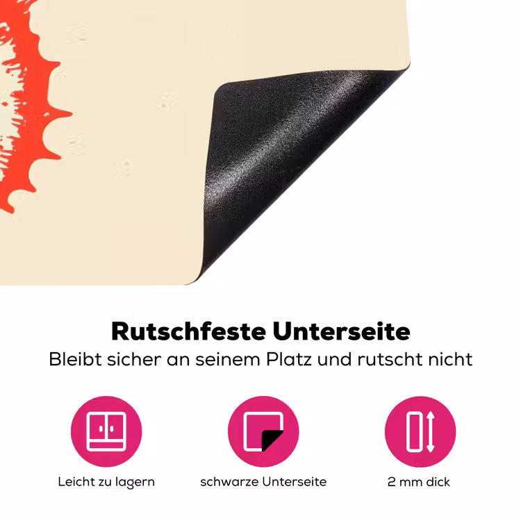 Zeepaardje - Rood - Fijne details Inductie beschermer vinyl 3mm klein -zzzzzzz-lf-onderkant