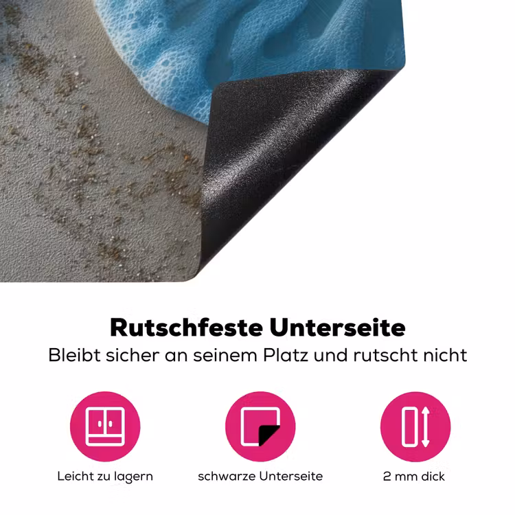 Zeesterren - Zand - Zee - Blauw Inductie beschermer vinyl 3mm klein -zzzzzzz-lf-onderkant