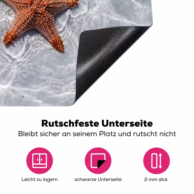 Zeesterren - Water - Helder Inductie beschermer vinyl 3mm klein -zzzzzzz-lf-onderkant