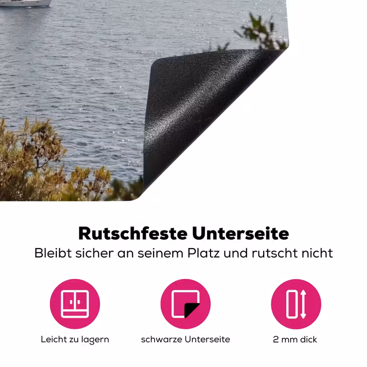 Herdabdeckplatte - Segelboot – Bäume – Wasser - Zeilboot - bomen - water Inductie beschermer vinyl 3mm middel