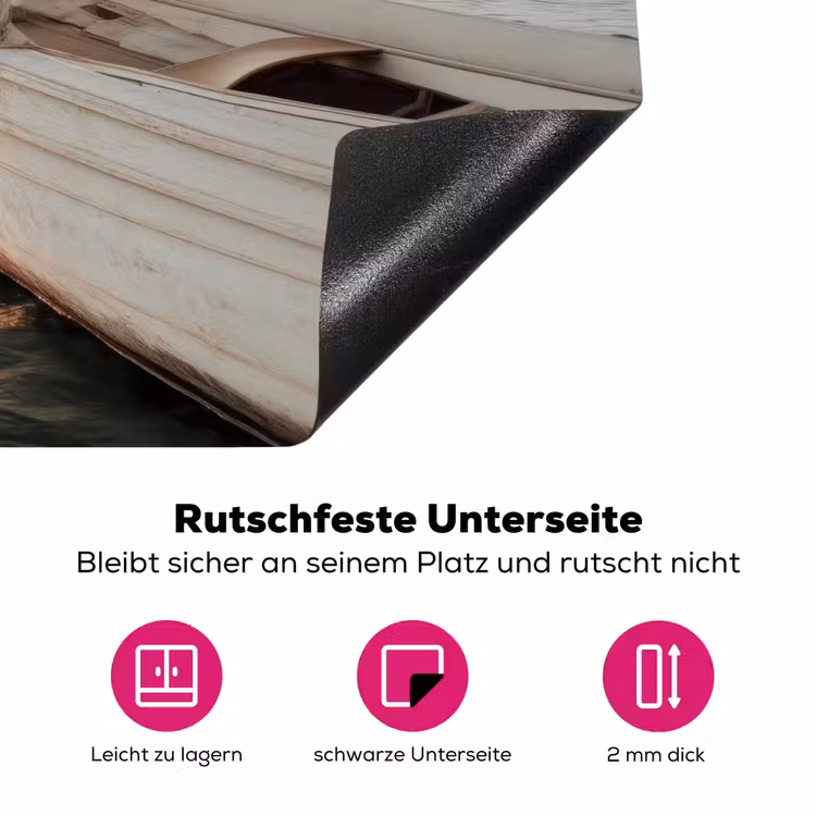 Zeilboot - Zee - Beige - Zon Inductie beschermer vinyl 3mm klein -zzzzzzz-lf-onderkant