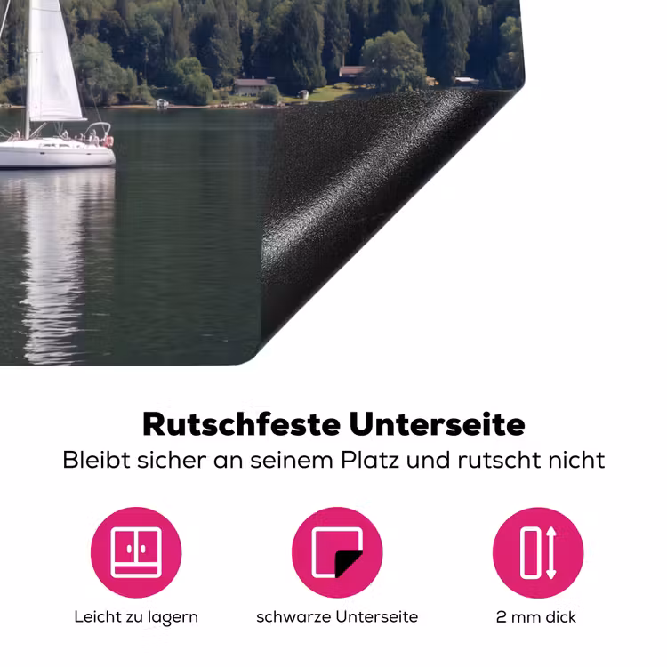 Zeilboot - Water - Bergen - Natuur - Groen Inductie beschermer vinyl 3mm middel -zzzzzzz-lf-onderkant