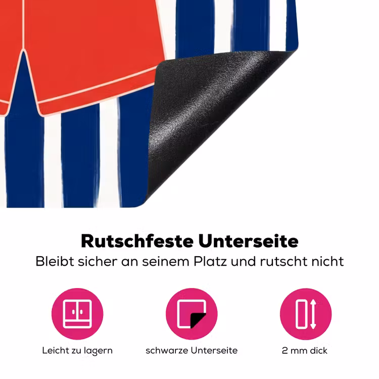 Shorts - Waslijn - Zomer - Illustratie - Rood Inductie beschermer vinyl 3mm middel -zzzzzzz-lf-onderkant