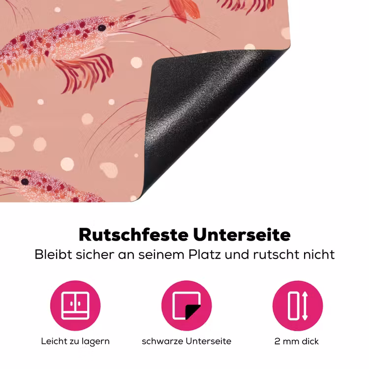 Garnalen - Stippen - Roze Inductie beschermer vinyl 3mm klein 276 -zzzzzzz-lf-onderkant