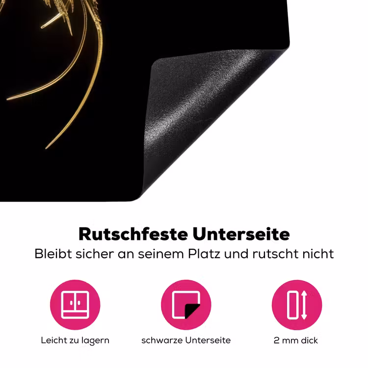 Garnalen - Zwart - Goud - Dieren Inductie beschermer vinyl 3mm klein -zzzzzzz-lf-onderkant