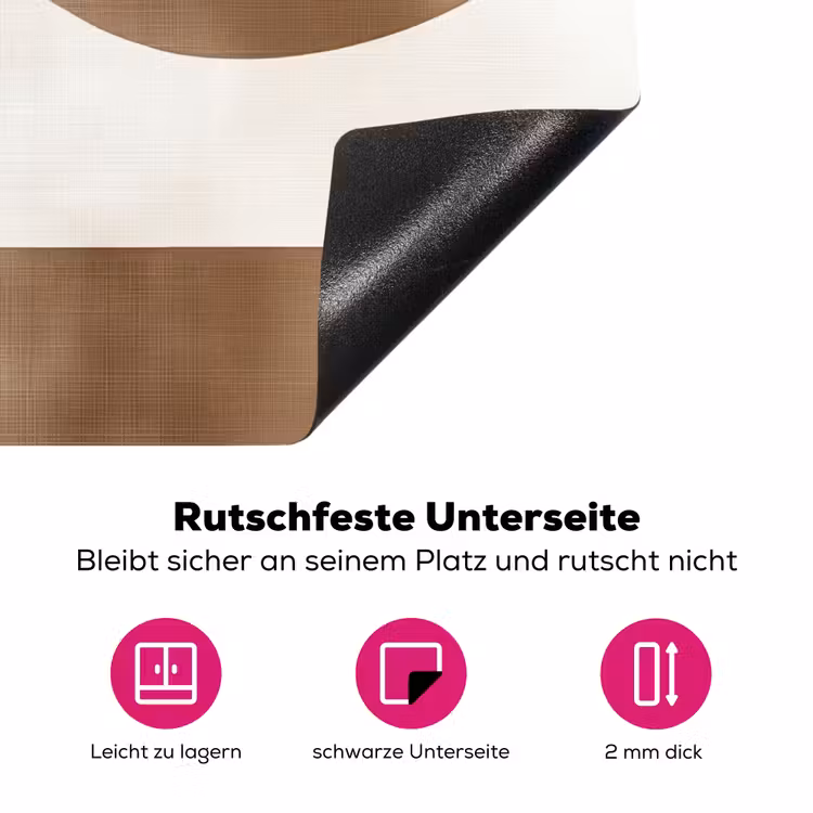 Snijdende cirkels - Overlappende vlakken Inductie beschermer vinyl 3mm klein -zzzzzzz-lf-onderkant