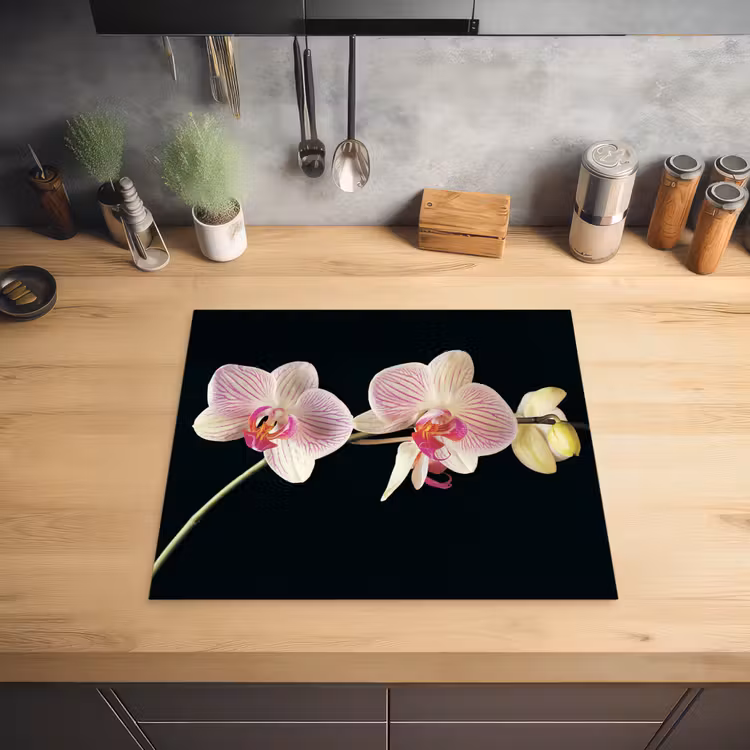 Getekende Schoonheid van Orchideeën Inductie beschermer vinyl 3mm middel -sfeer5