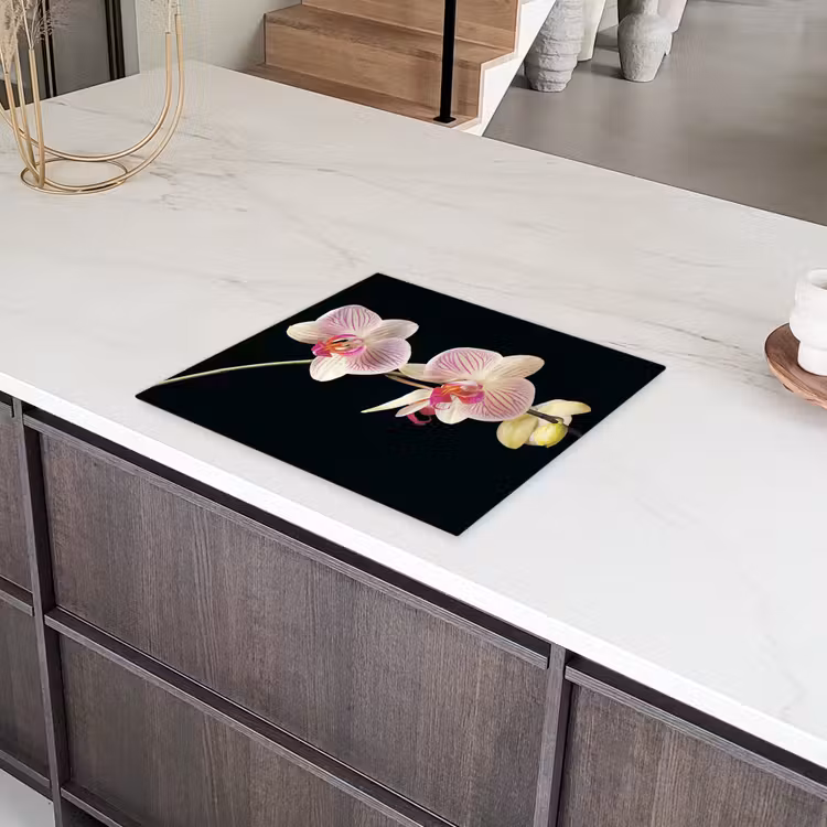 Getekende Schoonheid van Orchideeën Inductie beschermer vinyl 3mm middel -sfeer8