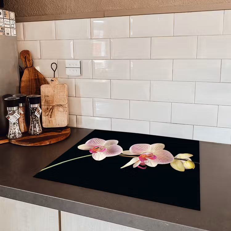 Getekende Schoonheid van Orchideeën Inductie beschermer vinyl 3mm middel -sfeer3