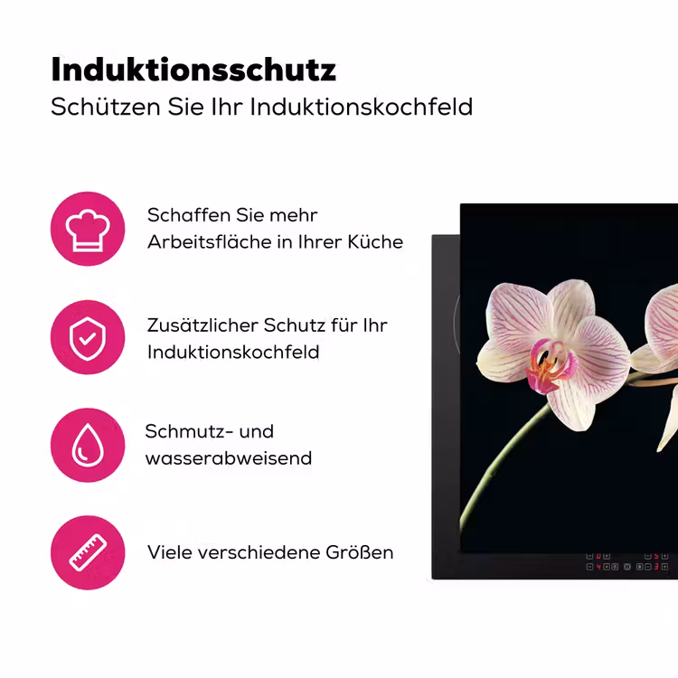 Getekende Schoonheid van Orchideeën Inductie beschermer vinyl 3mm middel -zzzzzzz-lf-ups