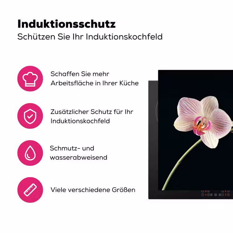Getekende Schoonheid van Orchideeën Inductie beschermer vinyl 3mm klein -zzzzzzz-lf-ups