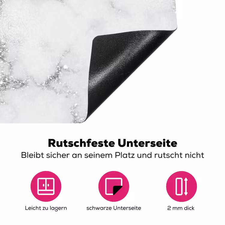 Zilveren Scherven in Wintermarmer Inductie beschermer vinyl 3mm klein -zzzzzzz-lf-onderkant
