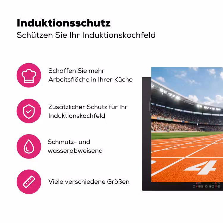 Sintelbaan - Stadion - Sport -Oranje Inductie beschermer vinyl 3mm klein -zzzzzzz-lf-ups