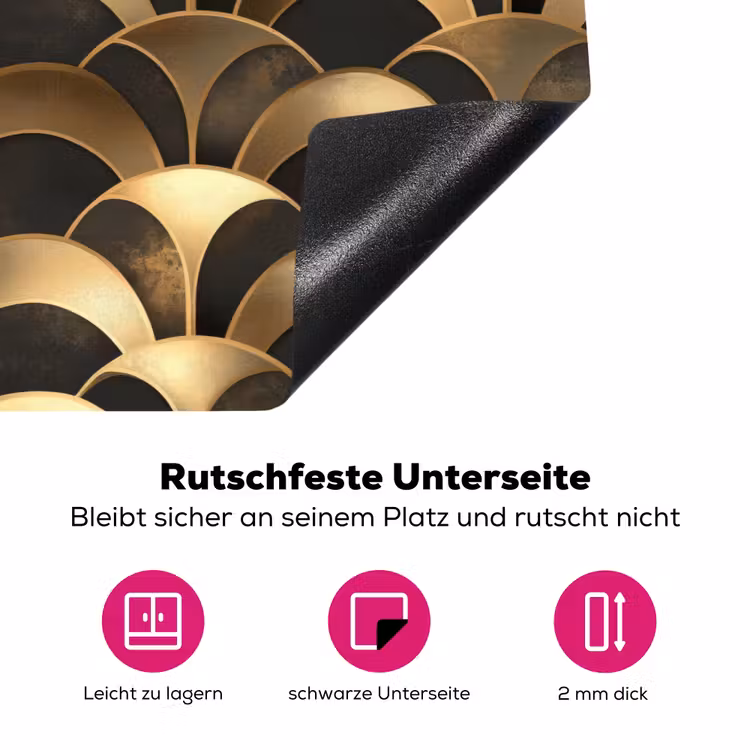 Schubben - Structuur - Goud Inductie beschermer vinyl 3mm klein 276 -zzzzzzz-lf-onderkant