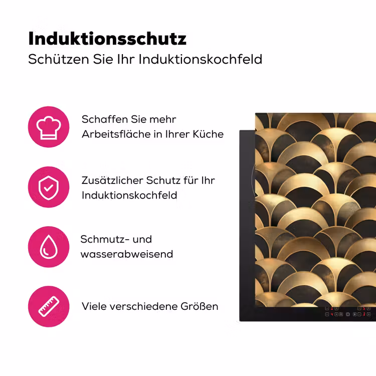 Schubben - Structuur - Goud Inductie beschermer vinyl 3mm klein 276 -zzzzzzz-lf-ups