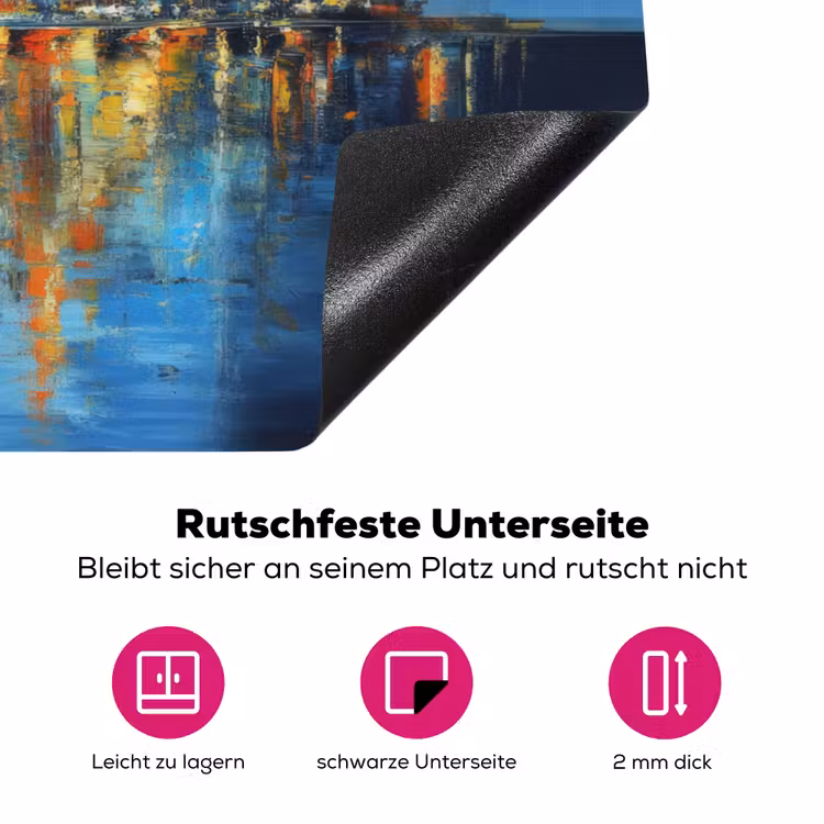 Skyline Toronto - Water - Stadslichten - Toren Inductie beschermer vinyl 3mm klein -zzzzzzz-lf-onderkant