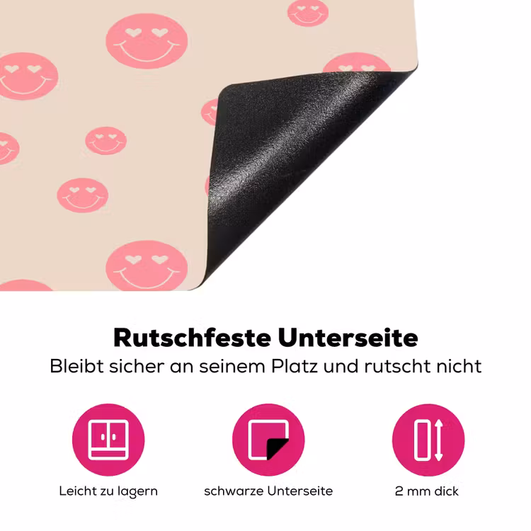 Smiley - Hart - Ogen - Patroon Inductie beschermer vinyl 3mm klein 276 -zzzzzzz-lf-onderkant