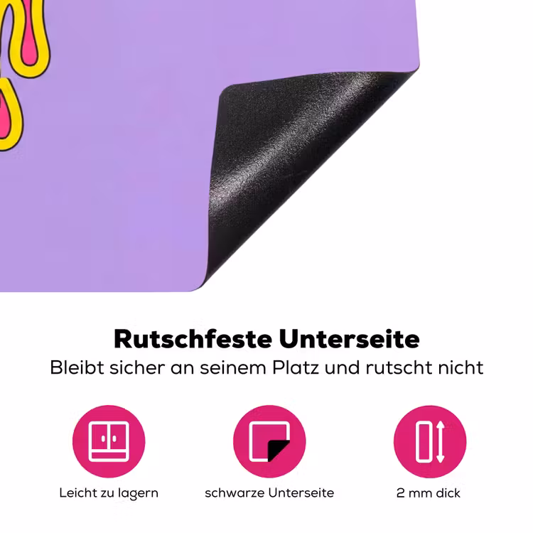 Smiley - Drip - Neon Inductie beschermer vinyl 3mm klein -zzzzzzz-lf-onderkant