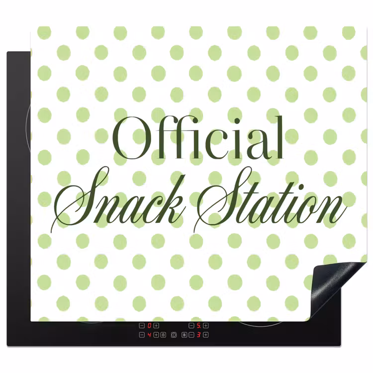 Snack Station - Groen - Stippen Inductie beschermer vinyl 3mm middel -3d