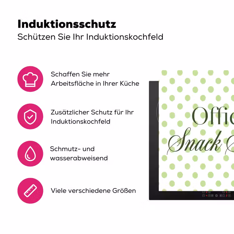 Snack Station - Groen - Stippen Inductie beschermer vinyl 3mm middel -zzzzzzz-lf-ups