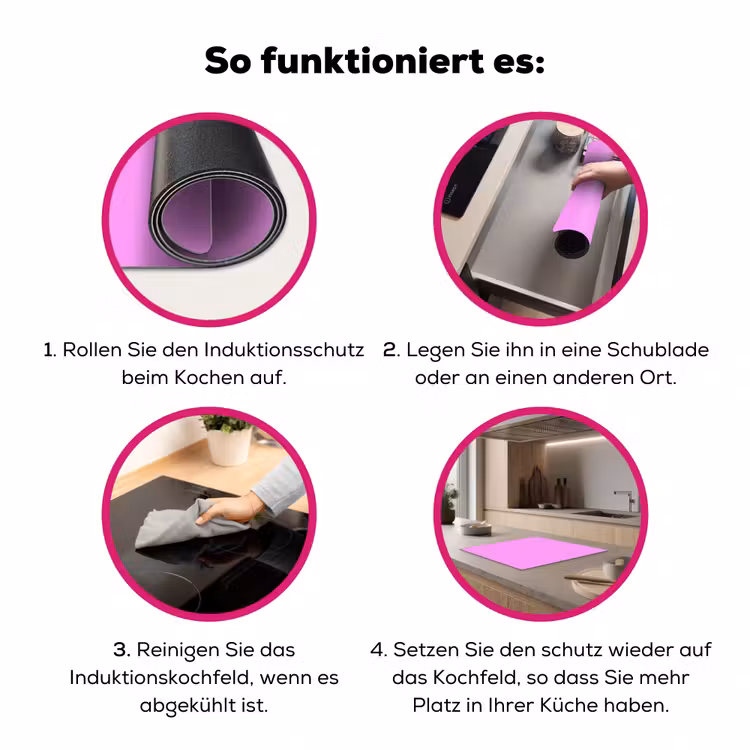 Soft - Lavender - Roze Inductie beschermer vinyl 3mm middel 274 -zzzzzzz-lf-werking