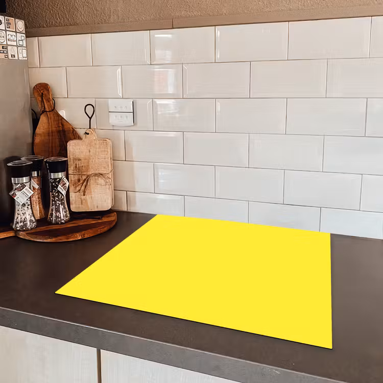 Soft - Custard - Geel Inductie beschermer vinyl 3mm middel 274 -sfeer3