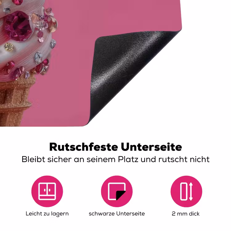 Softijs - Edelstenen - Roze - Hoorntje Inductie beschermer vinyl 3mm klein -zzzzzzz-lf-onderkant