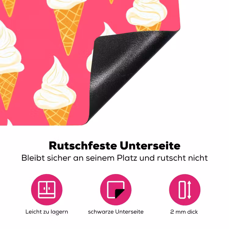 Softijs - Horentje - Roze Inductie beschermer vinyl 3mm klein 276 -zzzzzzz-lf-onderkant