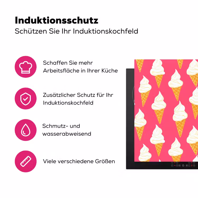 Softijs - Horentje - Roze Inductie beschermer vinyl 3mm klein 276 -zzzzzzz-lf-ups
