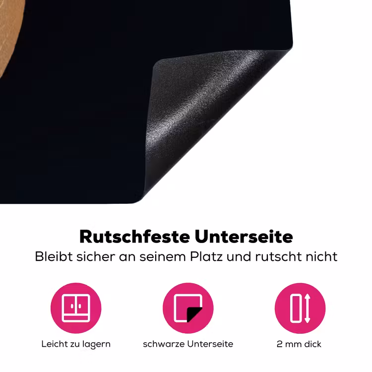 Solitair blad in goud Inductie beschermer vinyl 3mm klein -zzzzzzz-lf-onderkant