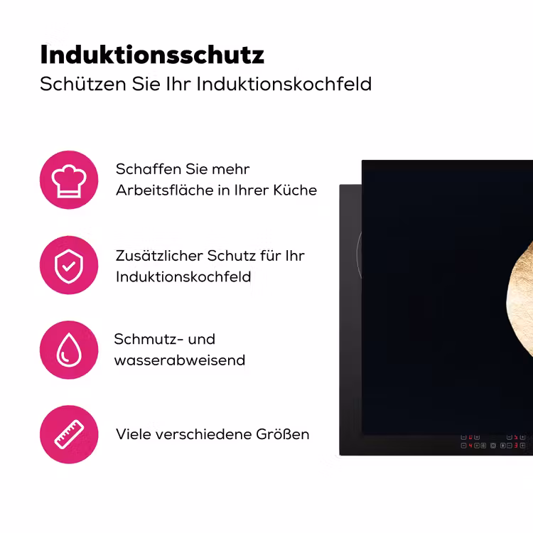 Solitair blad in goud Inductie beschermer vinyl 3mm klein -zzzzzzz-lf-ups