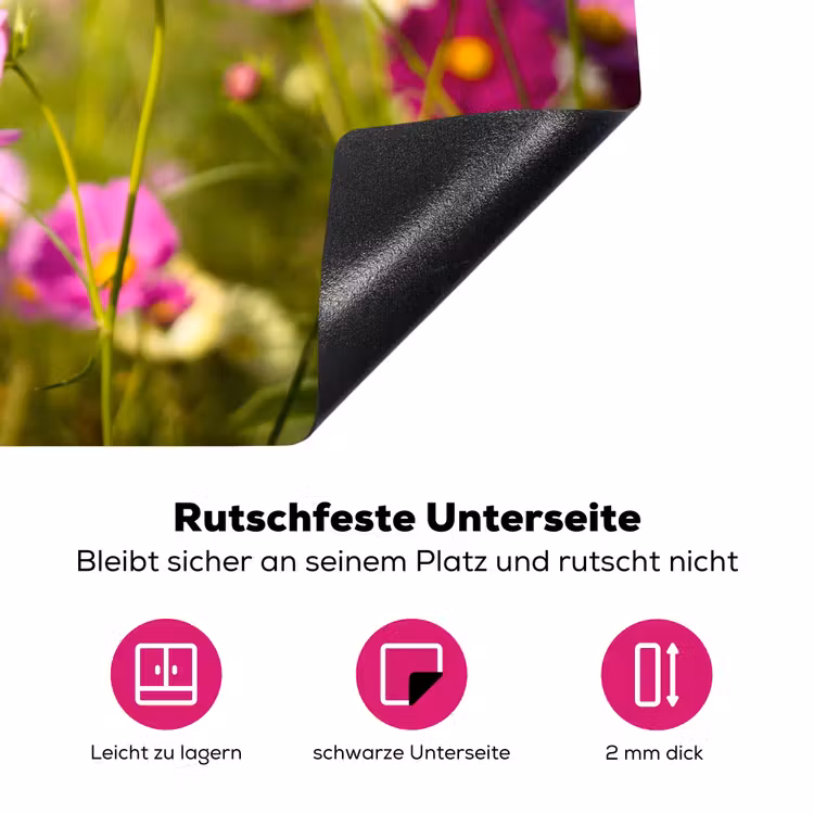 Zomerse Cosmea Inductie beschermer vinyl 3mm klein -zzzzzzz-lf-onderkant