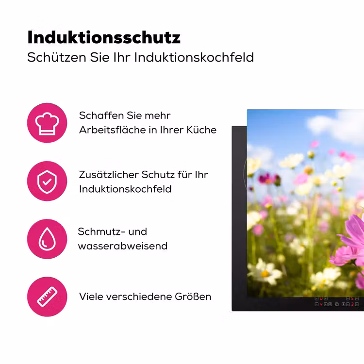 Zomerse Cosmea Inductie beschermer vinyl 3mm klein -zzzzzzz-lf-ups