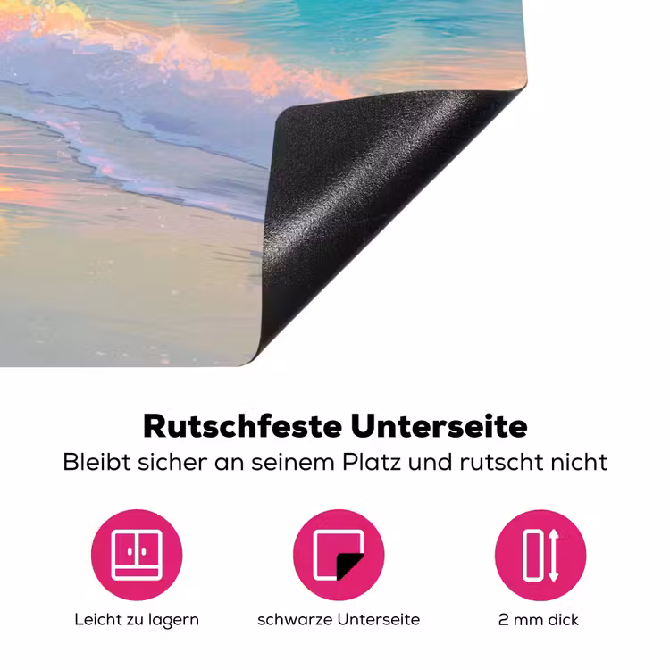 Zomerlicht - Strand - Fonkelende accenten Inductie beschermer vinyl 3mm klein -zzzzzzz-lf-onderkant