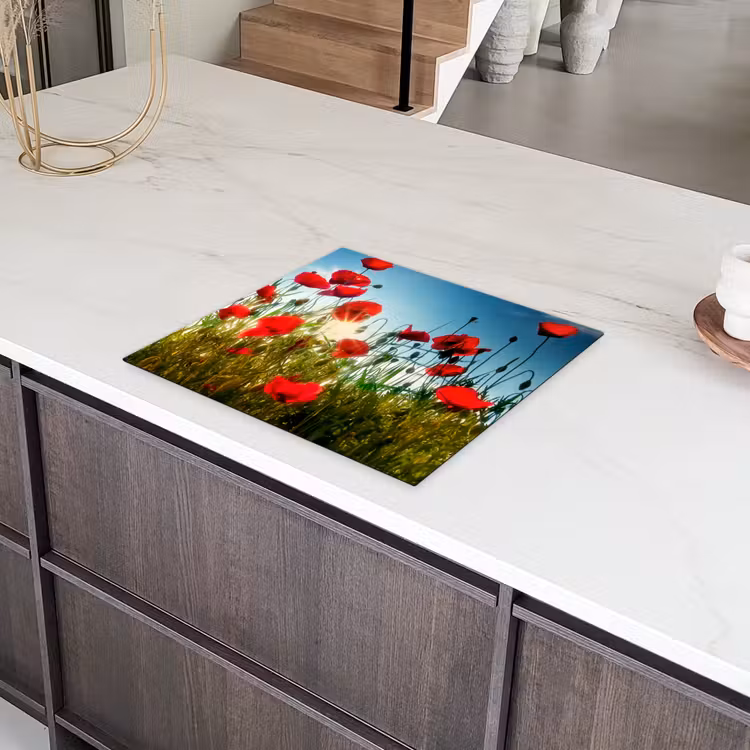 Zomerse Klaprozenpracht Inductie beschermer vinyl 3mm middel -sfeer8