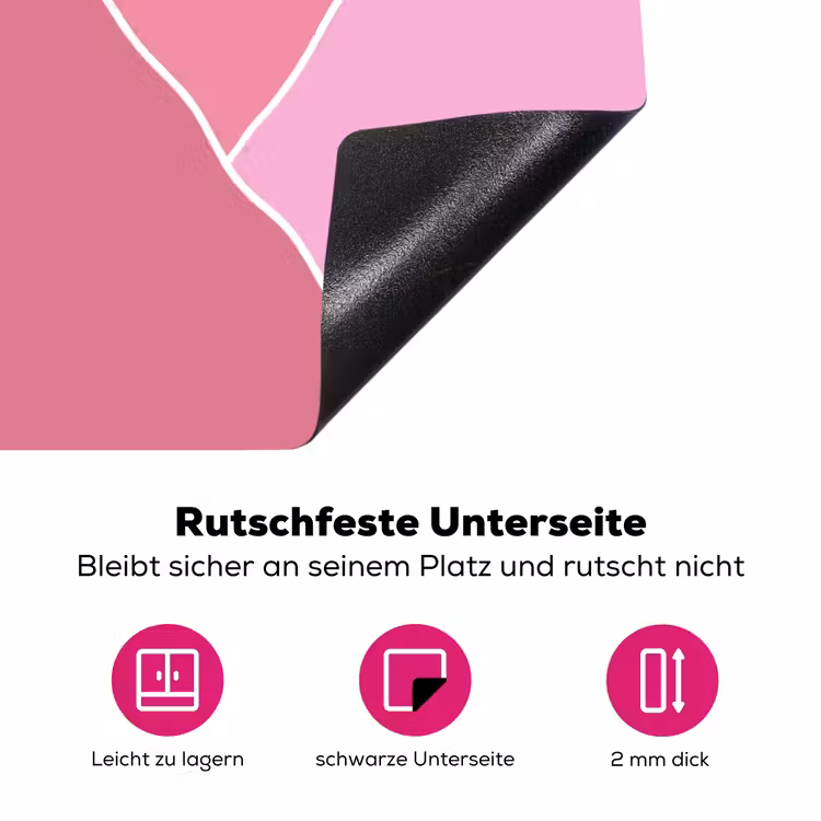 Zon - Bergen - Natuur - Abstract - Roze Inductie beschermer vinyl 3mm middel -zzzzzzz-lf-onderkant