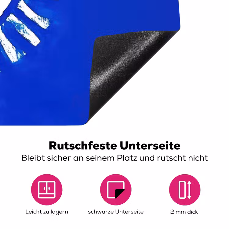 Zon - Gezicht - Penseelstructuur - Blauw Inductie beschermer vinyl 3mm klein -zzzzzzz-lf-onderkant