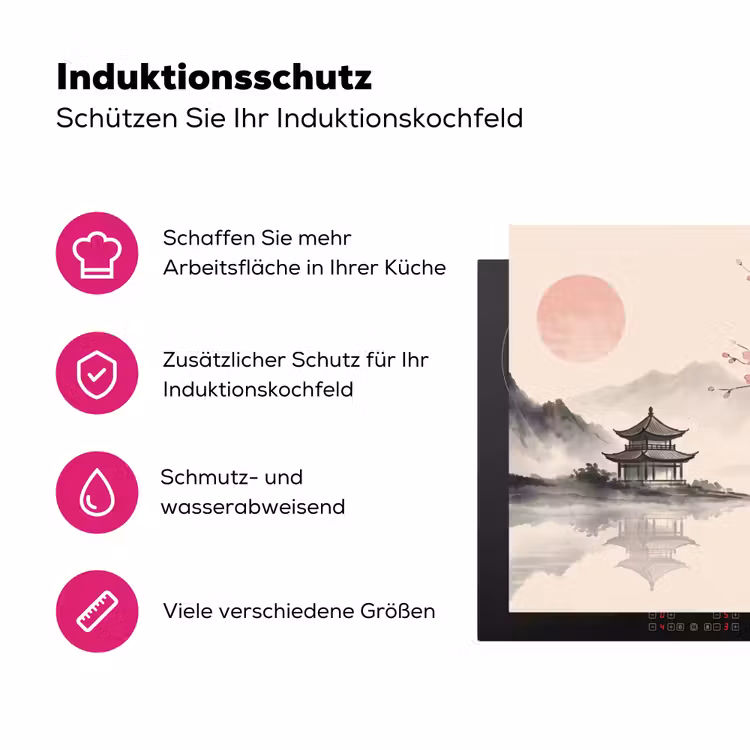 Zon - Japans - Traditioneel Inductie beschermer vinyl 3mm klein -zzzzzzz-lf-ups