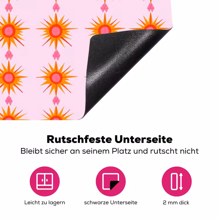 Zon - Motief - Roze Inductie beschermer vinyl 3mm klein 276 -zzzzzzz-lf-onderkant